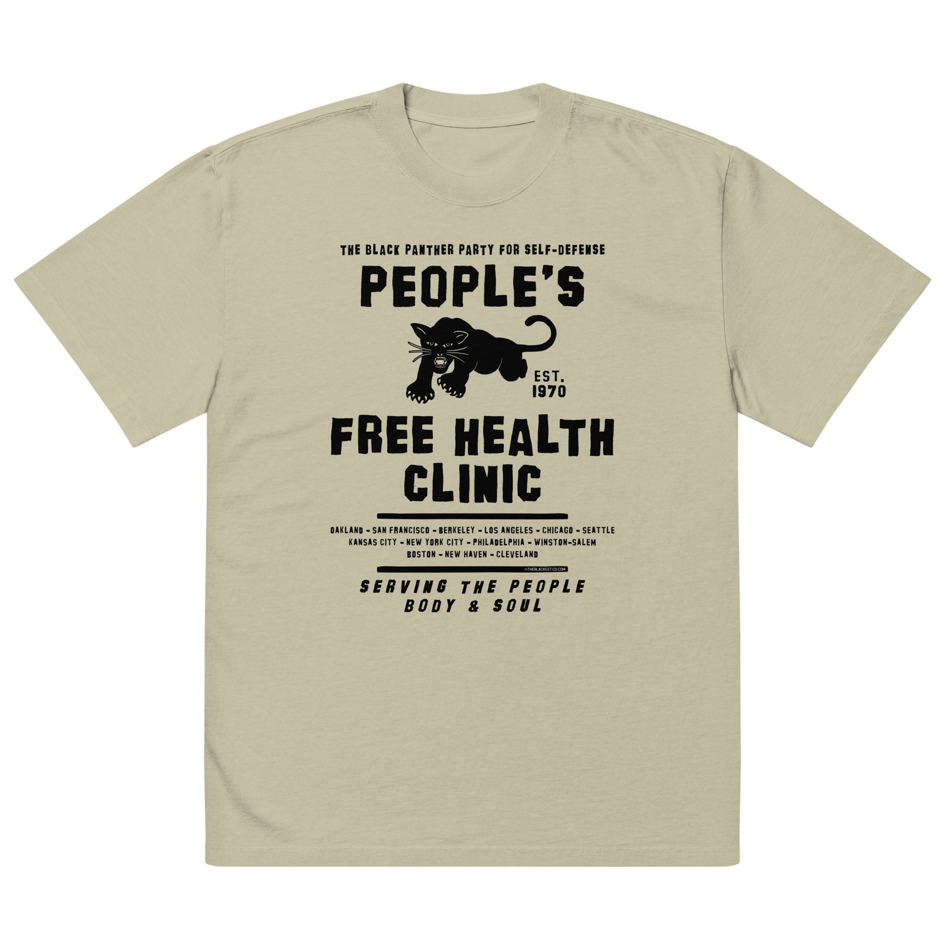 People's Free Health Clinic BPP oversized t-shirt in light beige