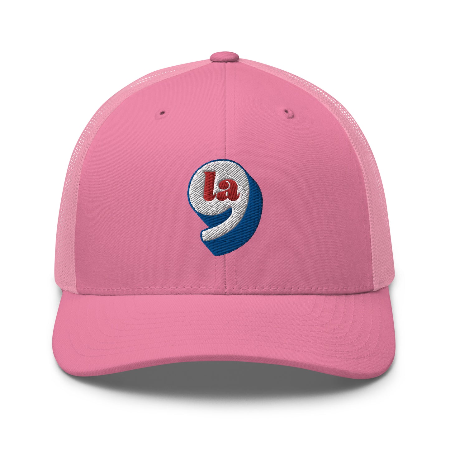 Pink mesh Red White Blue Comma La Harris Trucker Cap