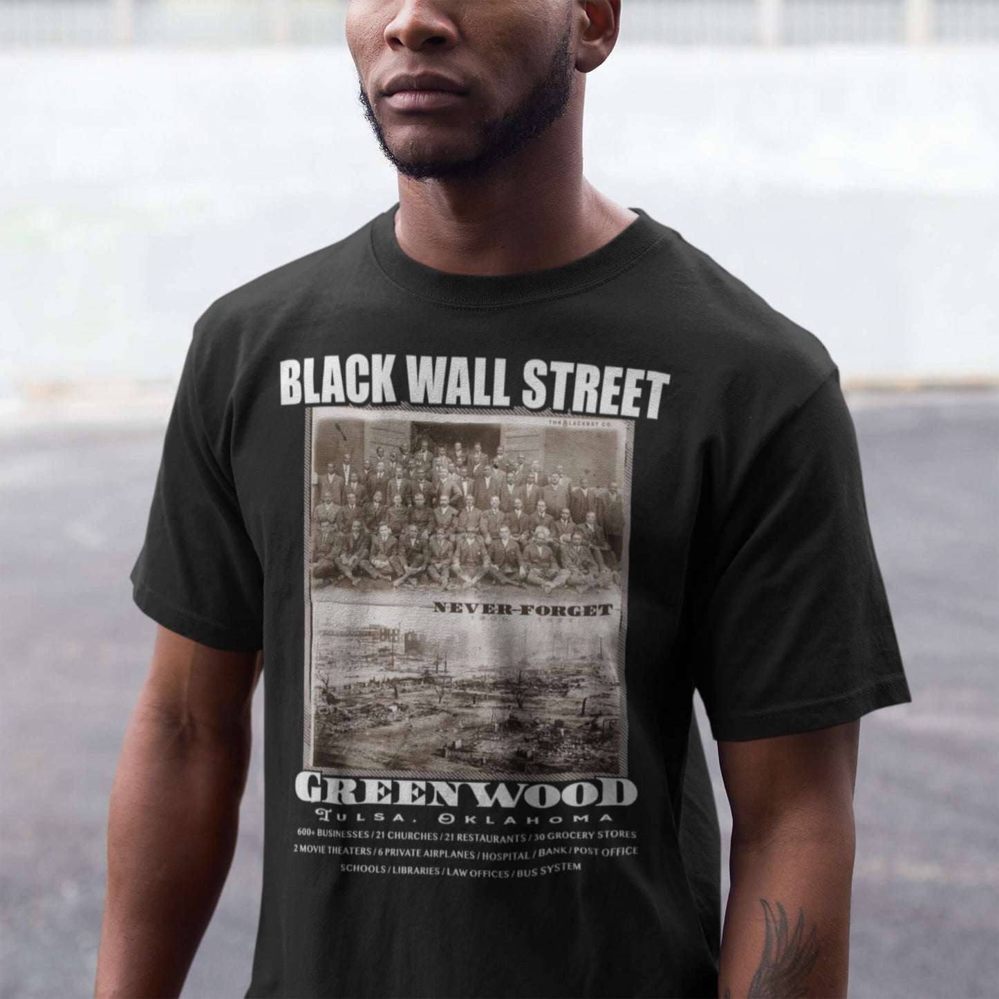 Black Wall Street Vintage History Before And After Photos T Shirt