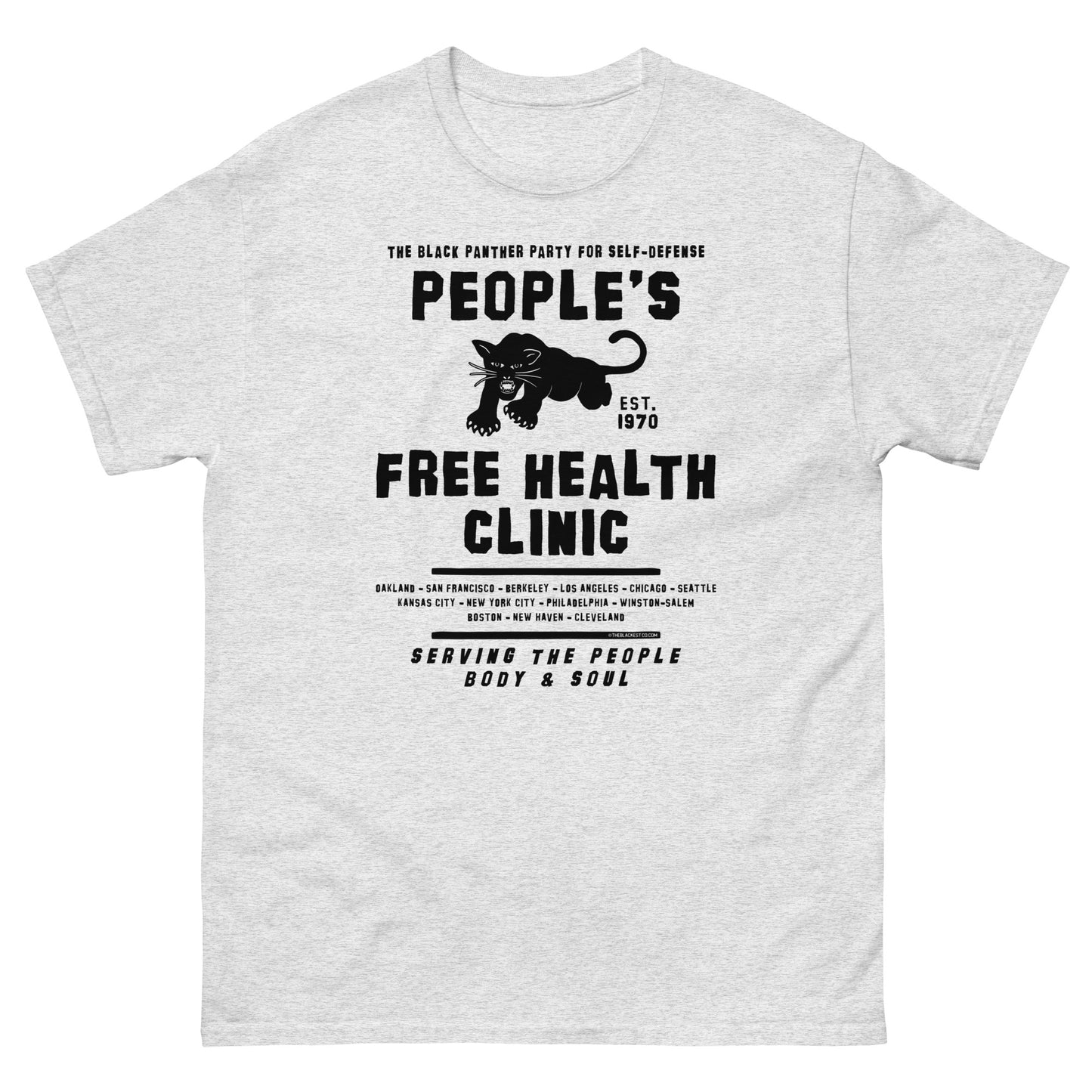 White People's Free Health Clinic Black Panthers T-Shirt