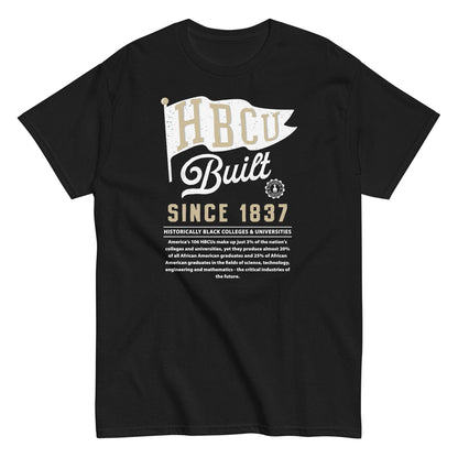 HBCU Built unisex graphic T-shirt in black with college pride design