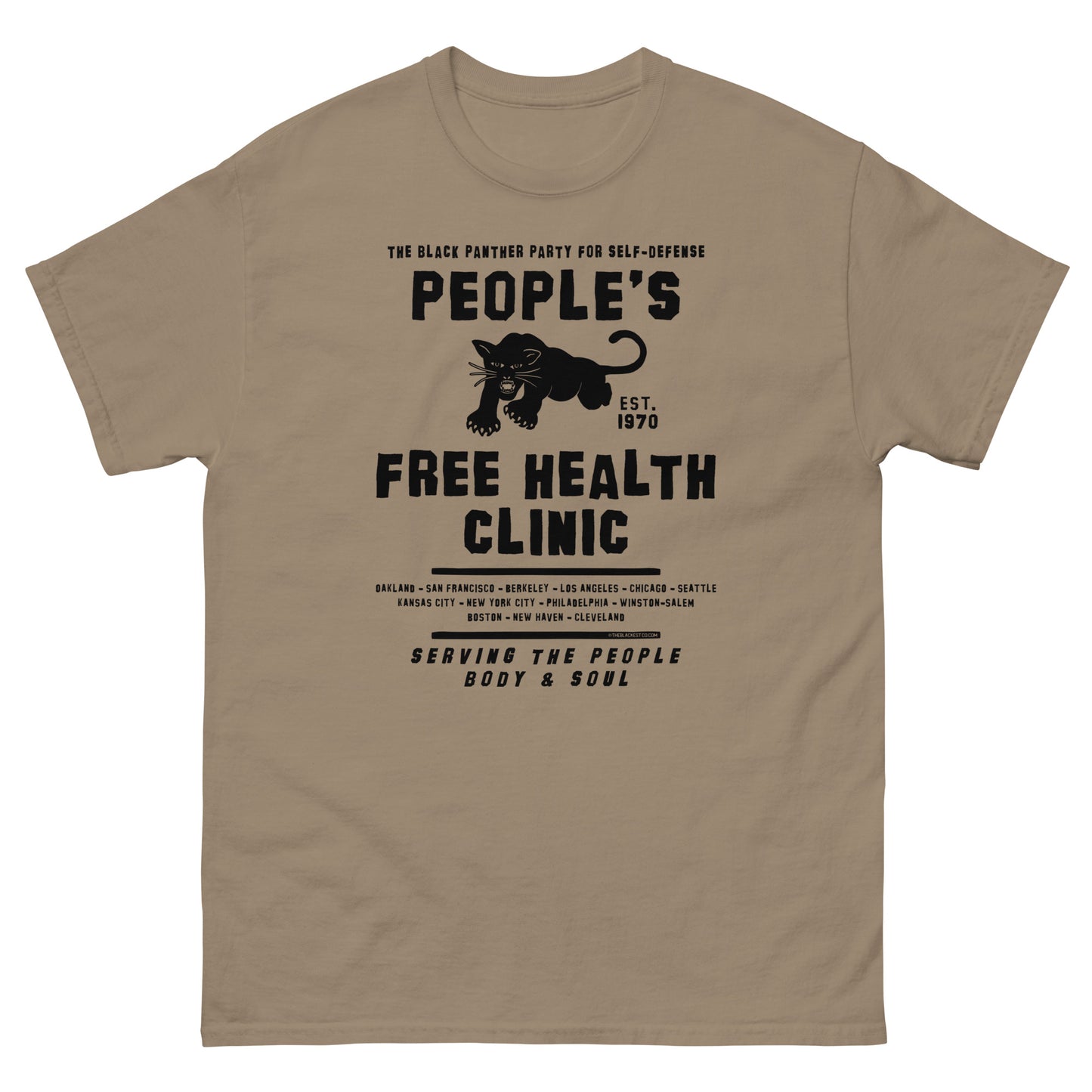 Khaki People's Free Health Clinic Black Panthers T-Shirt