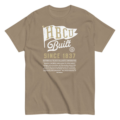 HBCU Built unisex graphic T-shirt in tan with historical college pride design