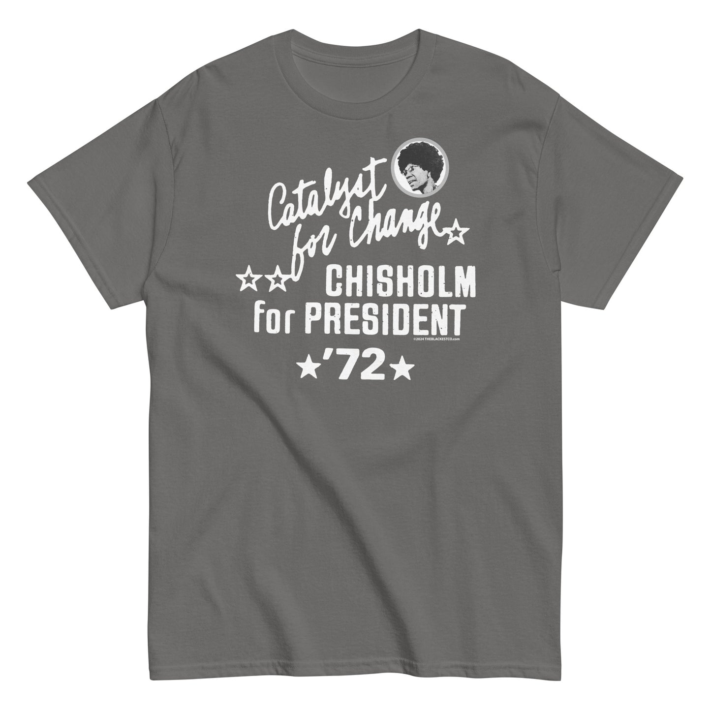 Gray Shirley Chisholm 1972 campaign t-shirt