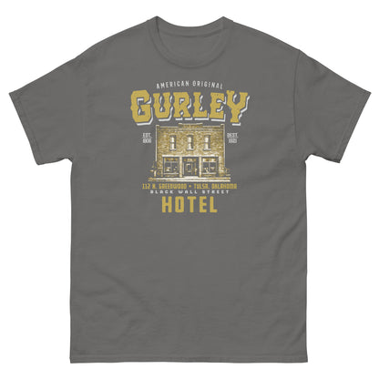 Grey Gurley American Original T-shirt with historic hotel graphic