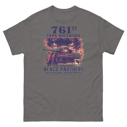 granite Gray T-shirt with Black Panthers WWII graphic design