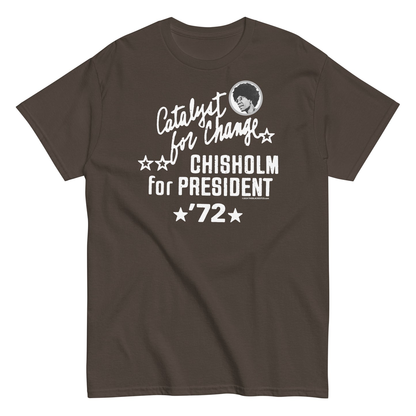 Brown Shirley Chisholm 1972 campaign t-shirt