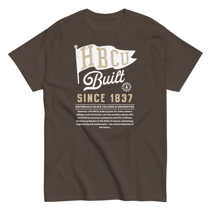 HBCU Built unisex graphic T-shirt in brown with college pride design