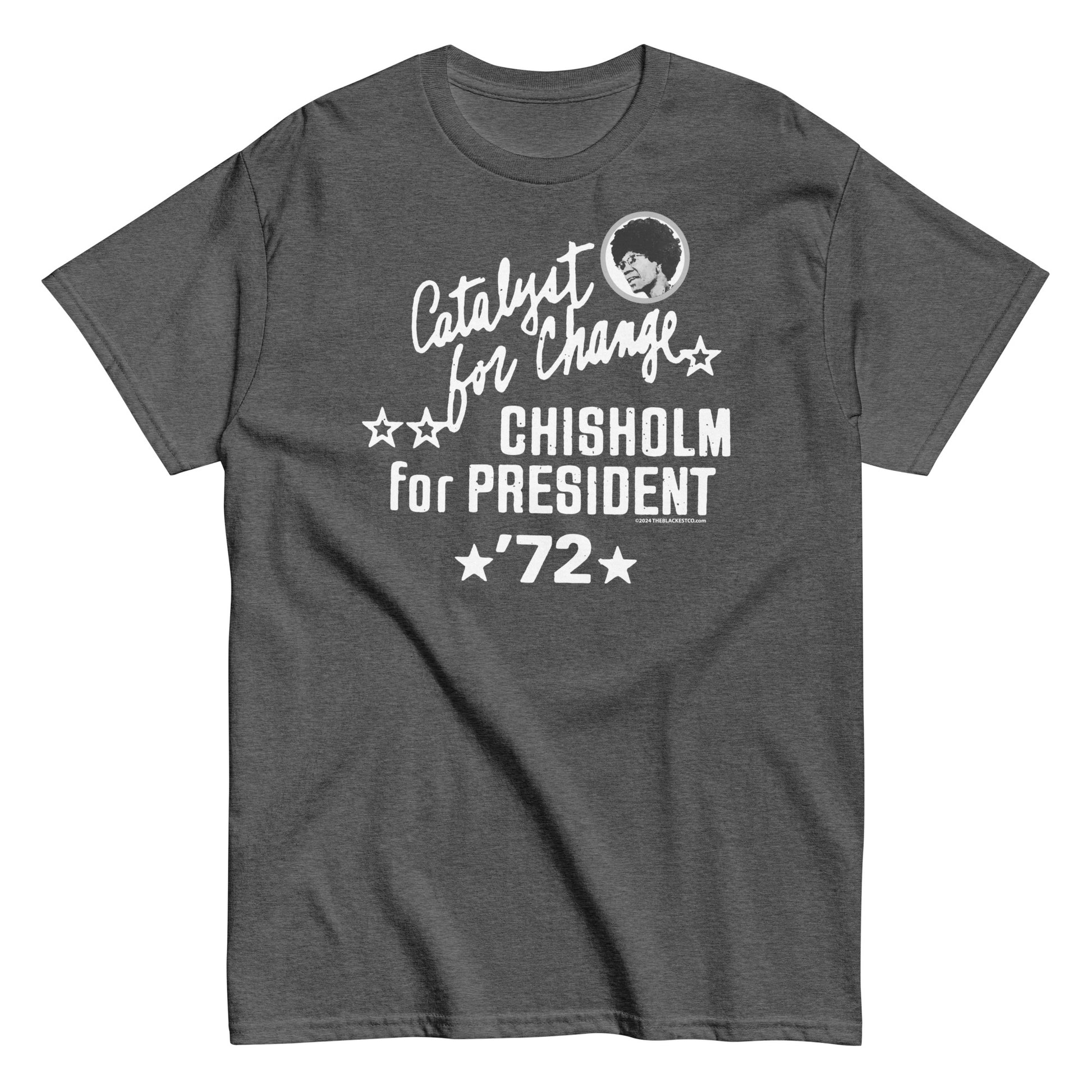 Dark gray Shirley Chisholm 1972 campaign t-shirt