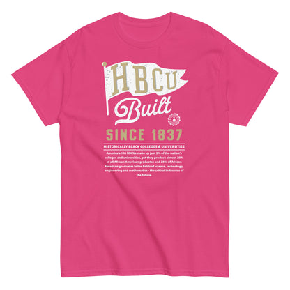 HBCU Built unisex graphic T-shirt in pink with college pride design