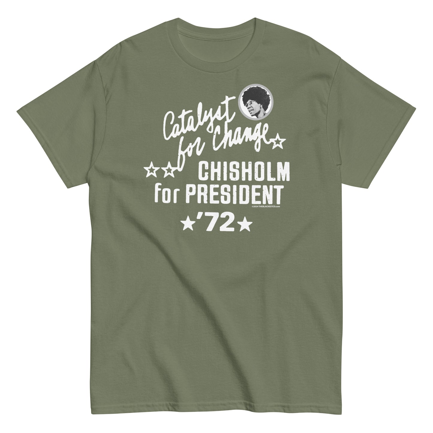 Green Shirley Chisholm 1972 campaign t-shirt