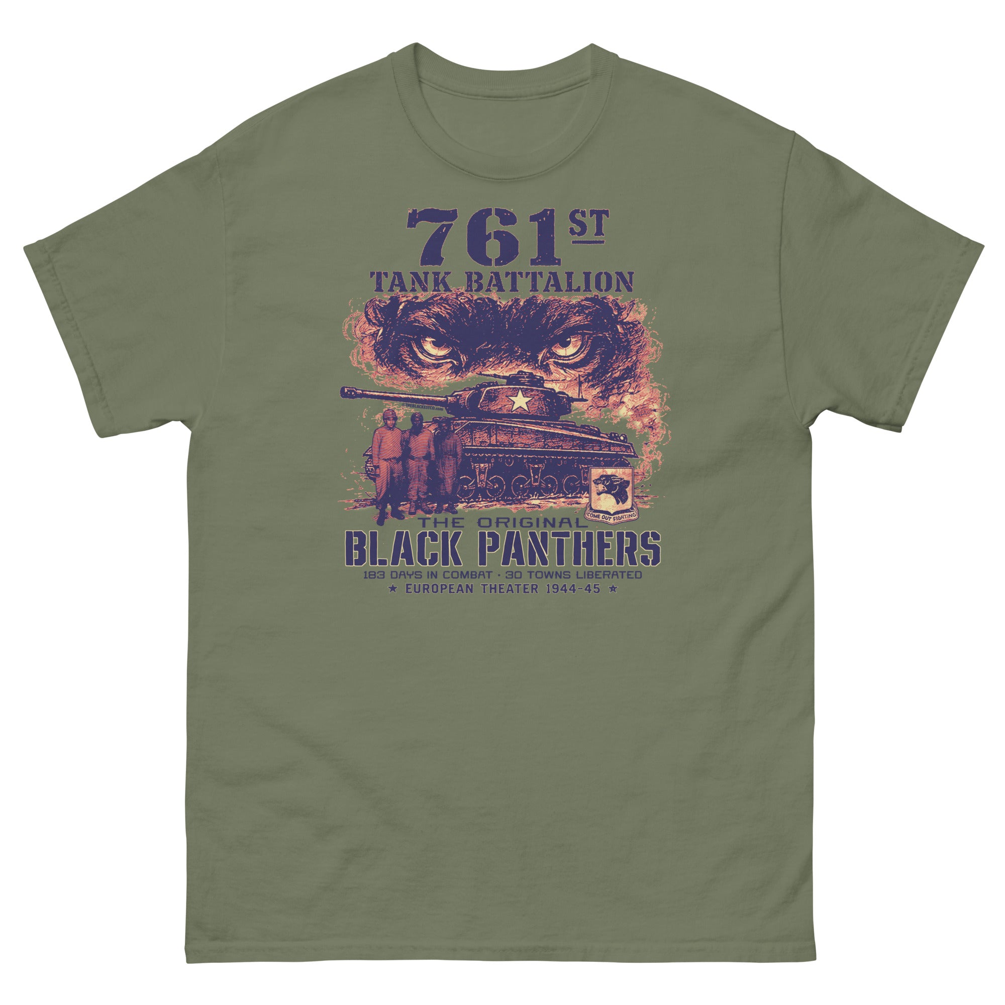 761st Tank Battalion Original Black Panthers WWII Staple T-Shirt