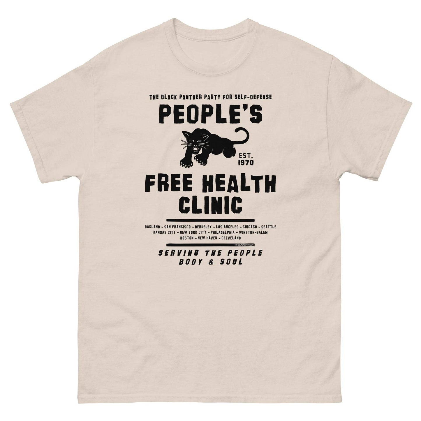 Cream People's Free Health Clinic Black Panthers T-Shirt