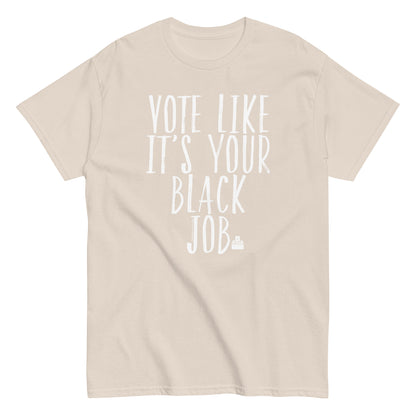 a t - shirt that says vote like it's your black job