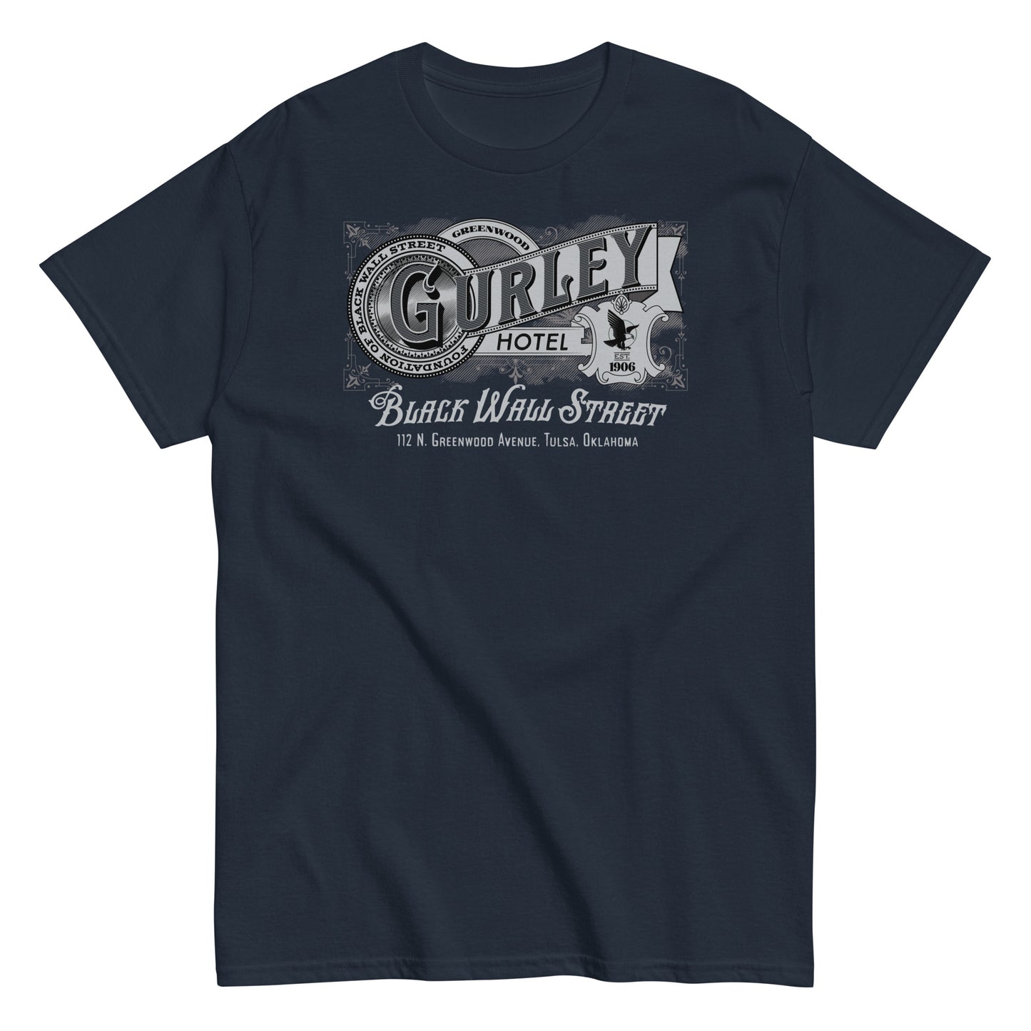 Vintage Gurley Hotel black wall street graphic t-shirt