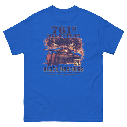 Blue T-shirt with Black Panthers WWII graphic design