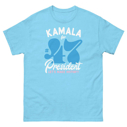 Light blue Kamala Harris 47 Supporter T-Shirt