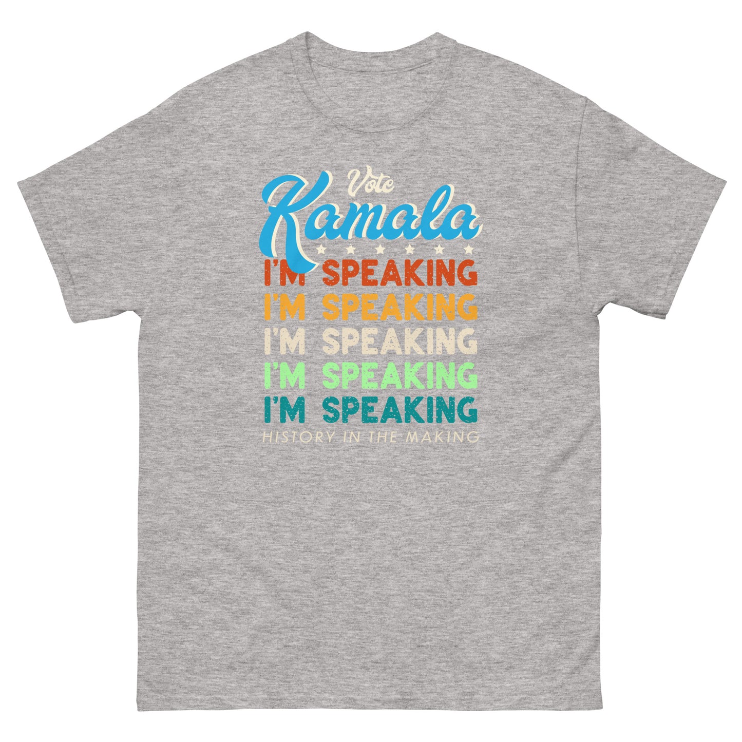 Gray Kamala I'm Speaking Harris 2024 T-Shirt