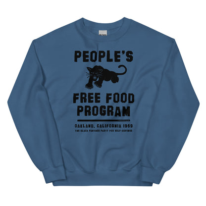 people's free food program sweatshirt in blue