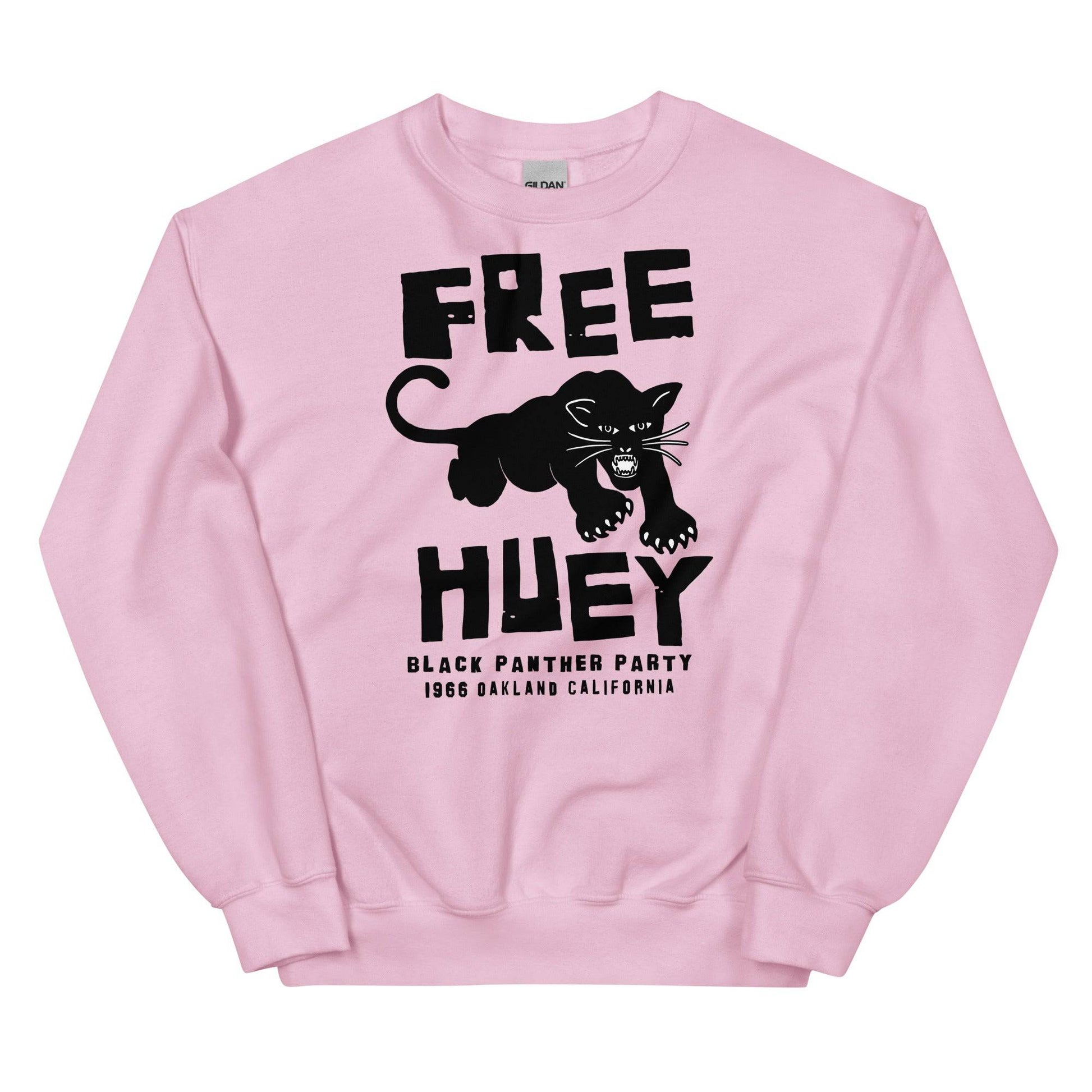 a pink sweatshirt with a black panther on it