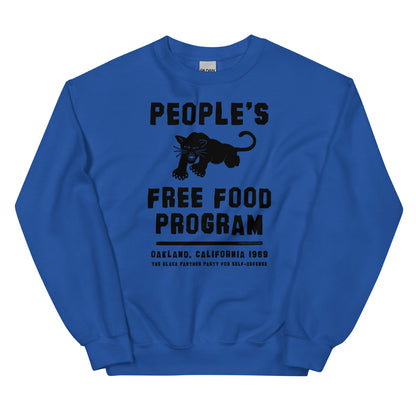 a blue sweatshirt with the words people's free food program on it