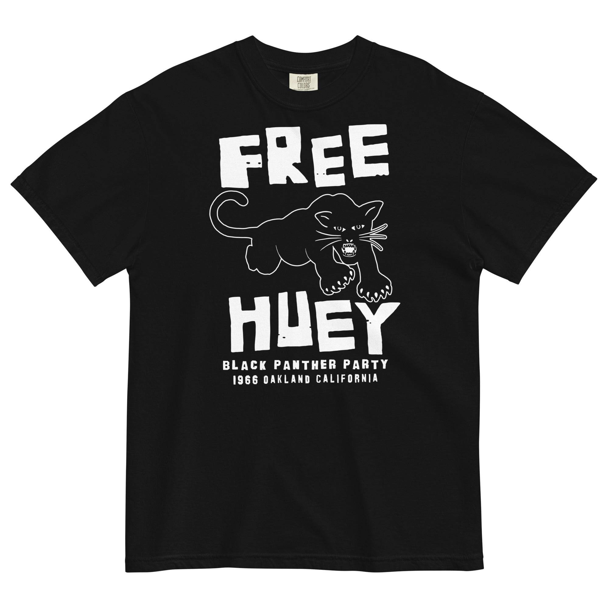 Free Huey The Black Panther Party Heavyweight Black T Shirt ...