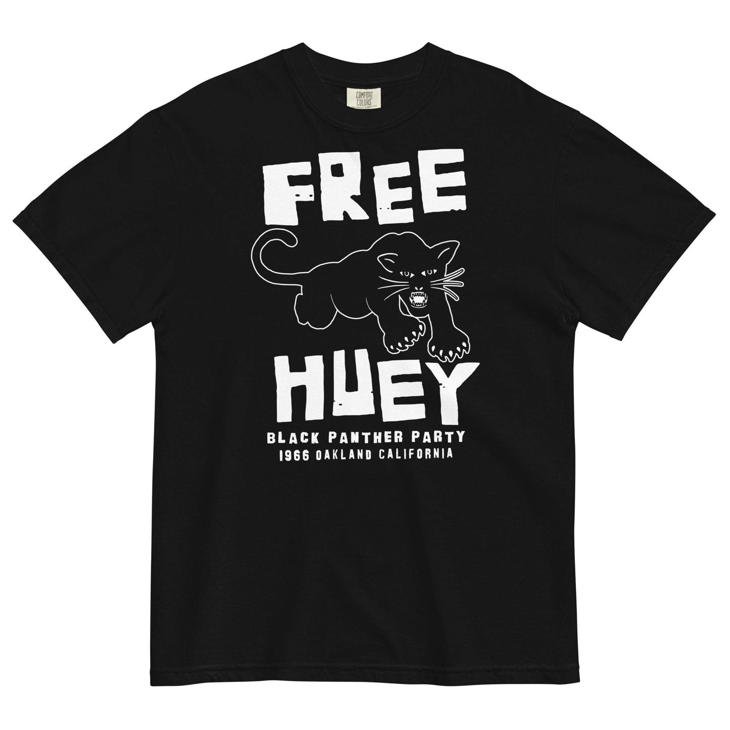 Free Huey The Black Panther Party Heavyweight Black T Shirt