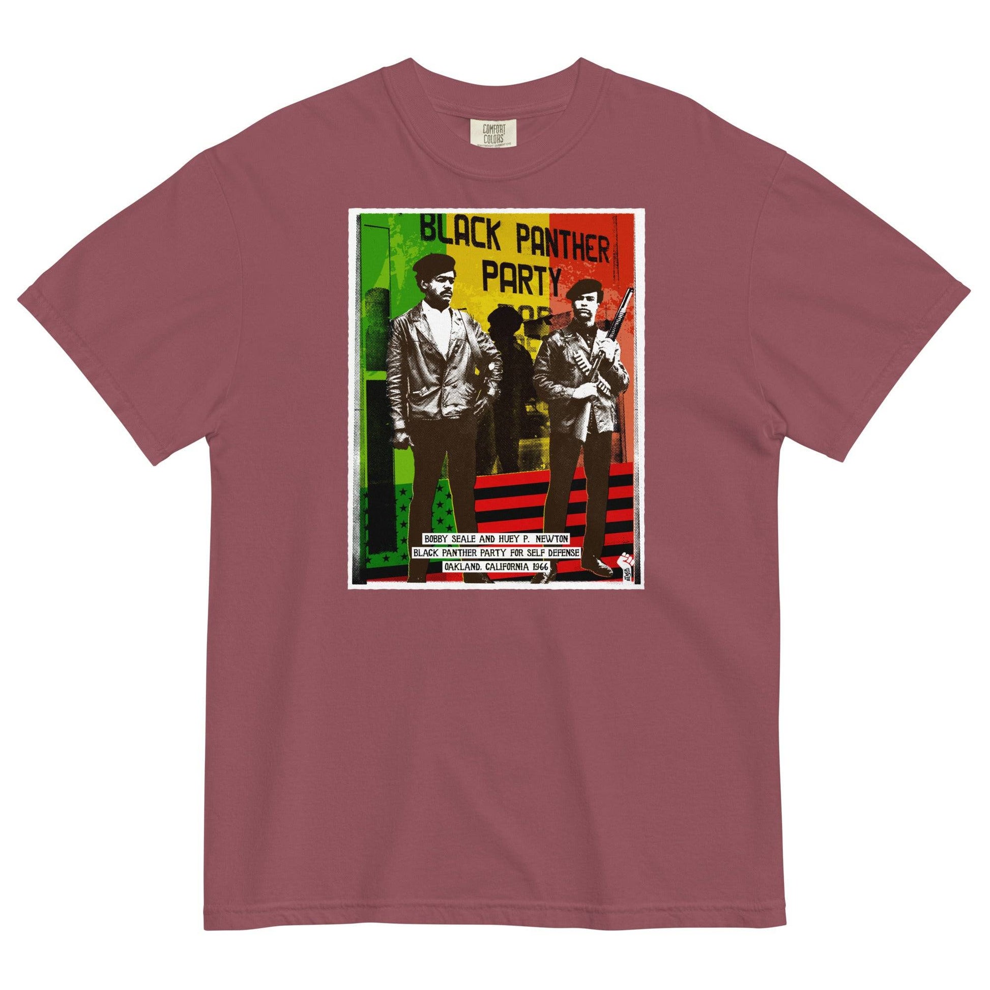 Black Panthers Pan-African T-shirt in maroon with graphic