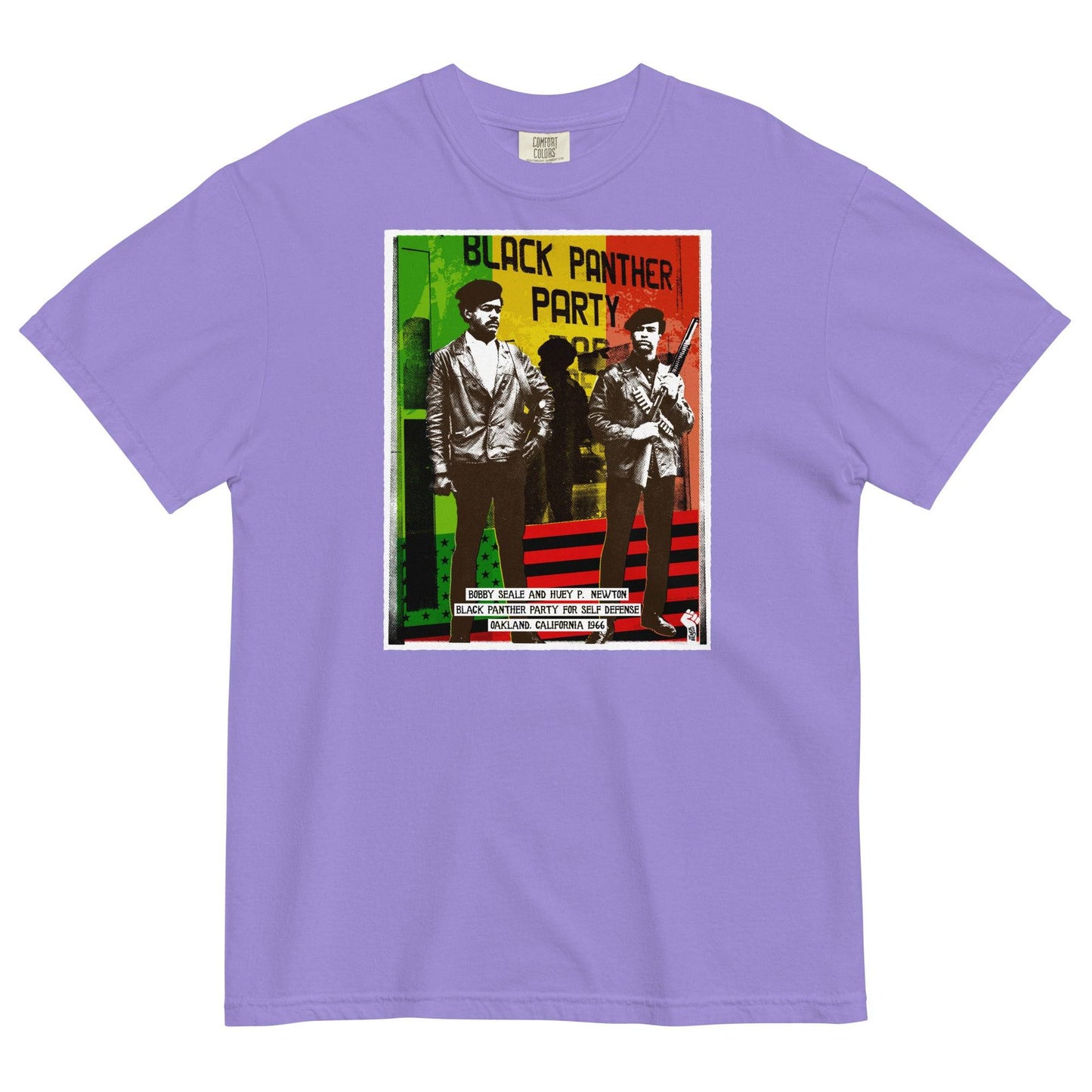 Black Panthers Pan-African T-shirt in lavender with graphic