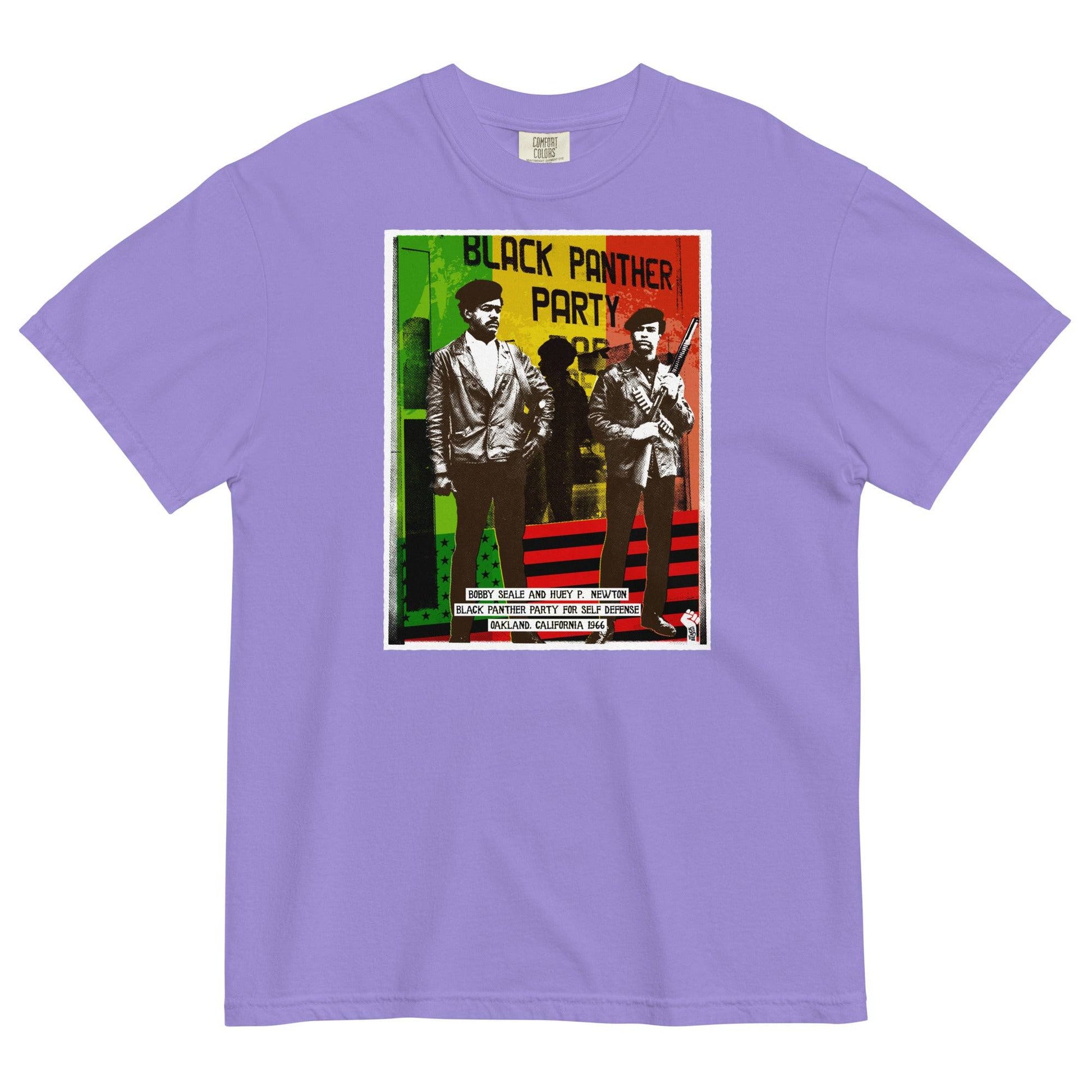 Black Panthers Pan-African T-shirt in lavender with graphic