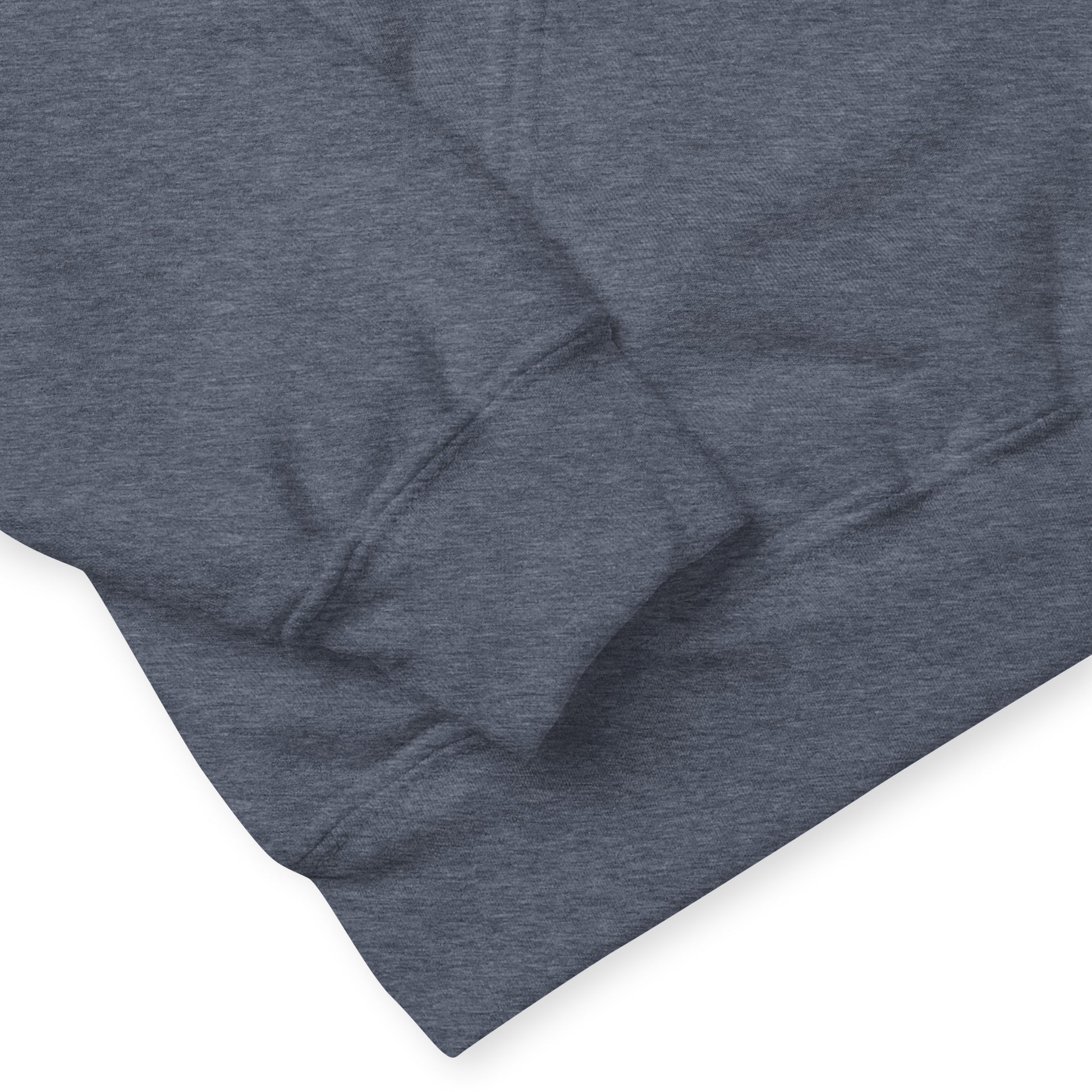 Close-up of sleeve cuff on gray hoodie