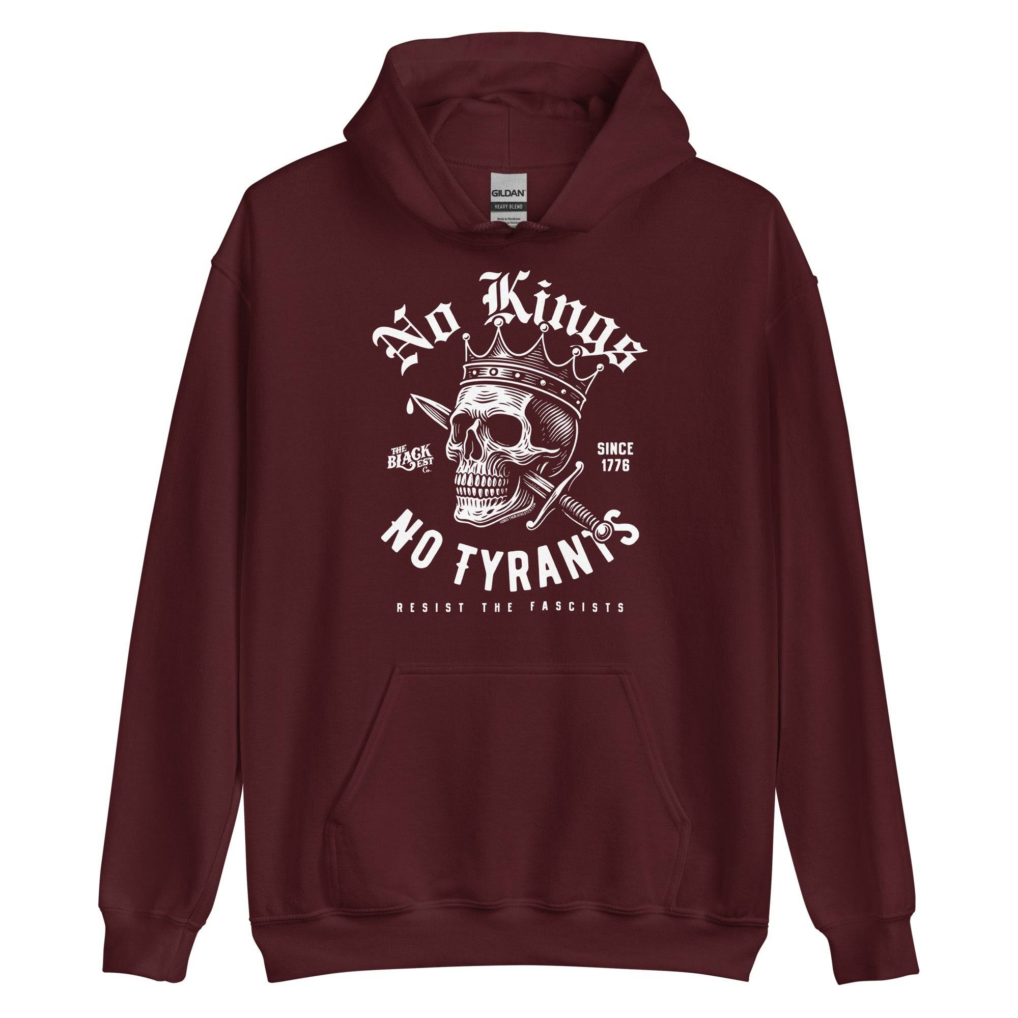 No Kings No Tyrants Skull Protest Hoodie by TheBlackest Co.