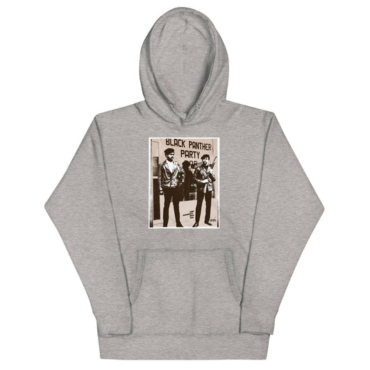 a hooded sweatshirt with a picture of two men on it