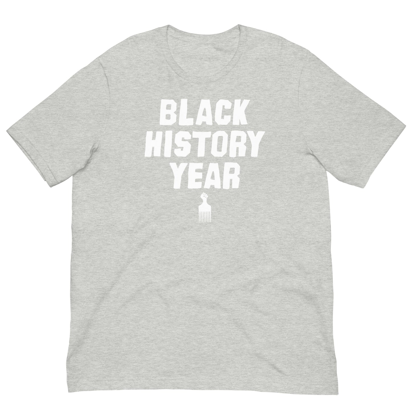 Black History Year T-Shirt in light gray color.