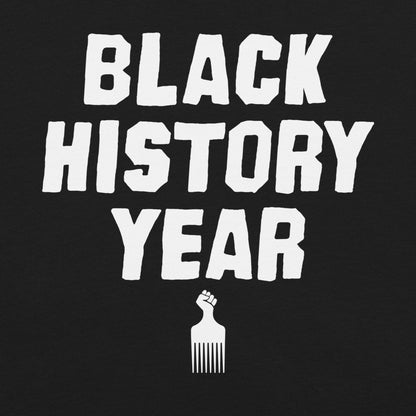 Close-up of Black History Year T-Shirt design.