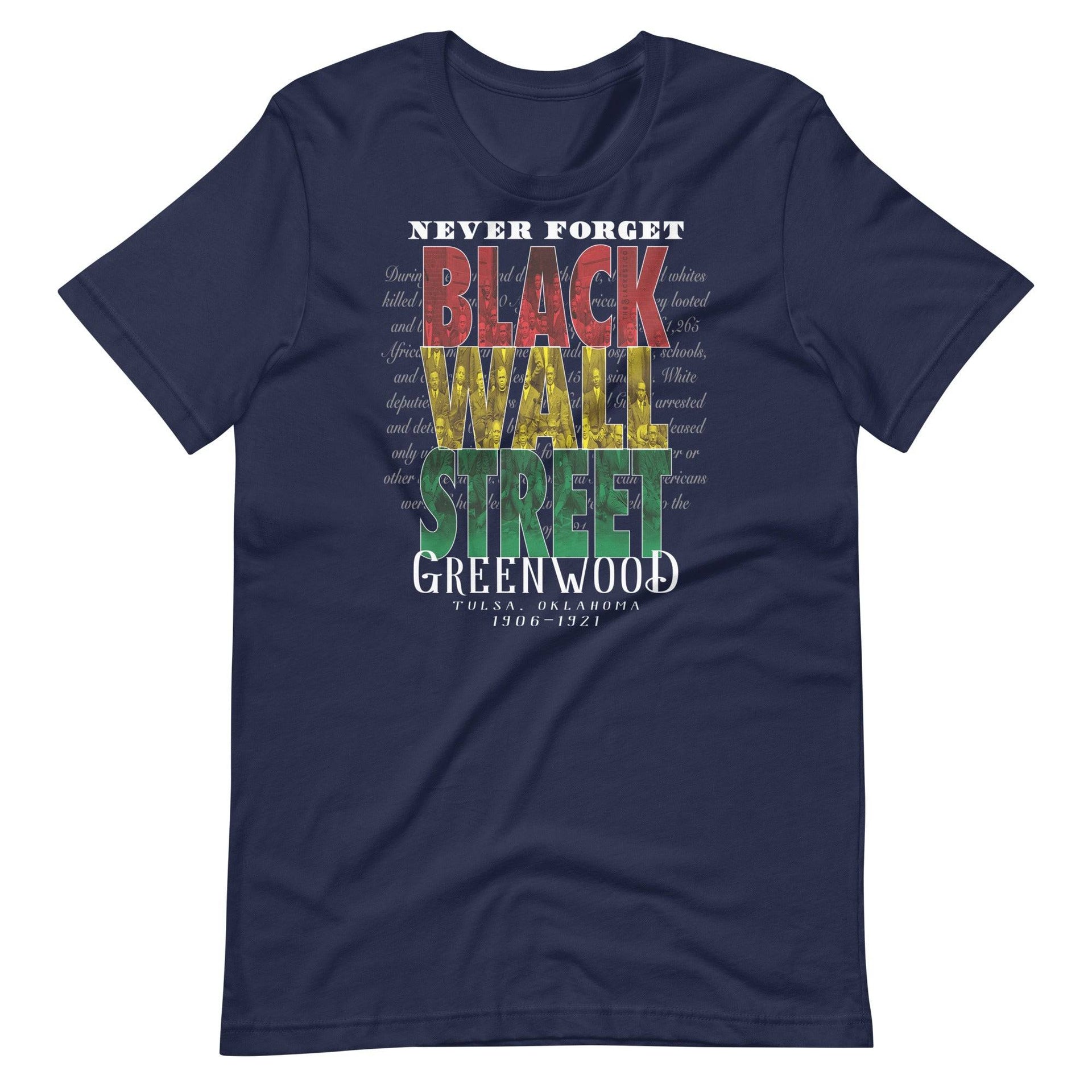 Black Wall Street T-Shirts Greenwood Tulsa Black History Tee