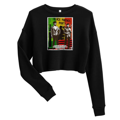 Black Panther Party crop top sweatshirt with graphic design