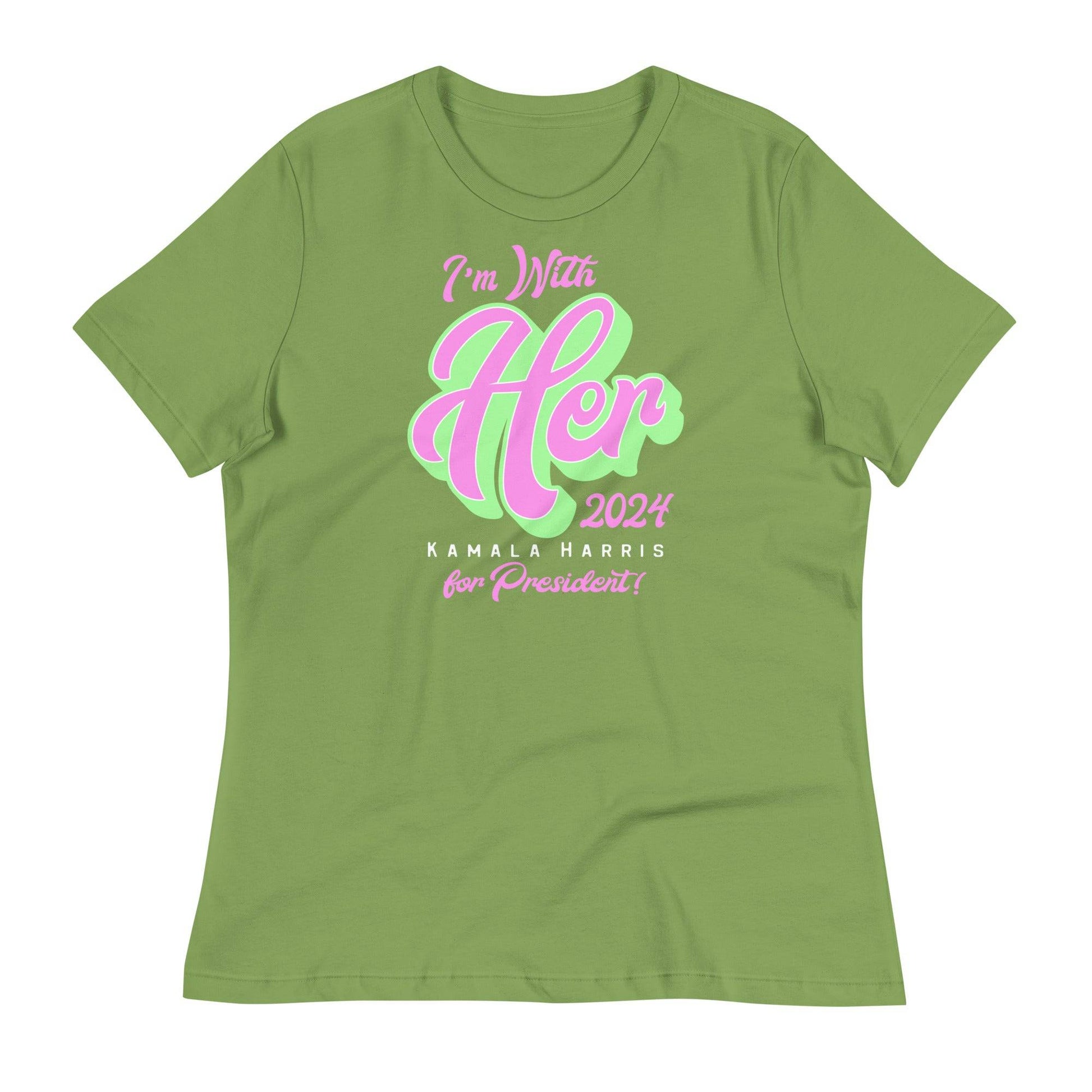 Green I'm With Her 2024 Kamala Harris women's t-shirt