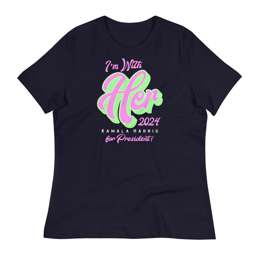 Black I'm With Her 2024 Kamala Harris women's t-shirt