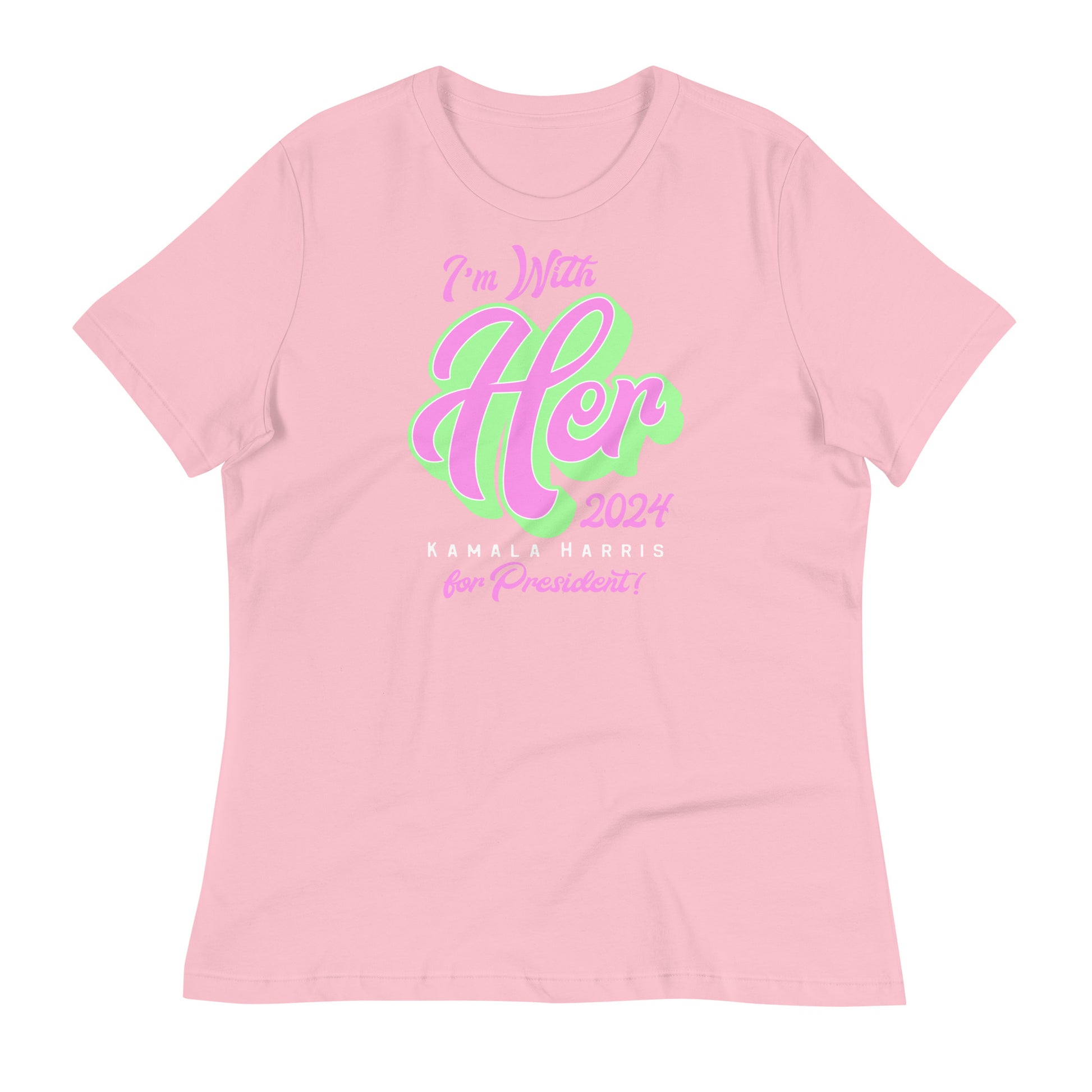 Pink I'm With Her 2024 Kamala Harris women's t-shirt