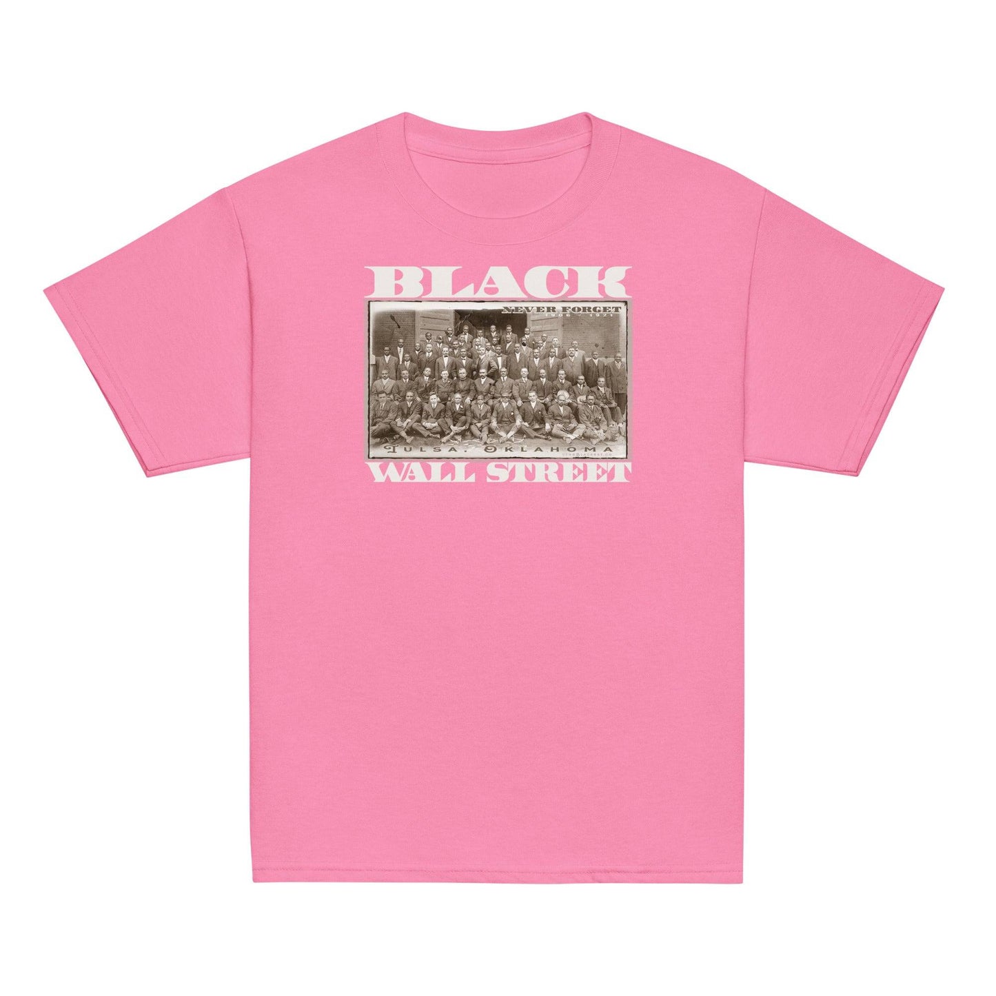 youth Pink Black Wall Street Vintage Classic Tee