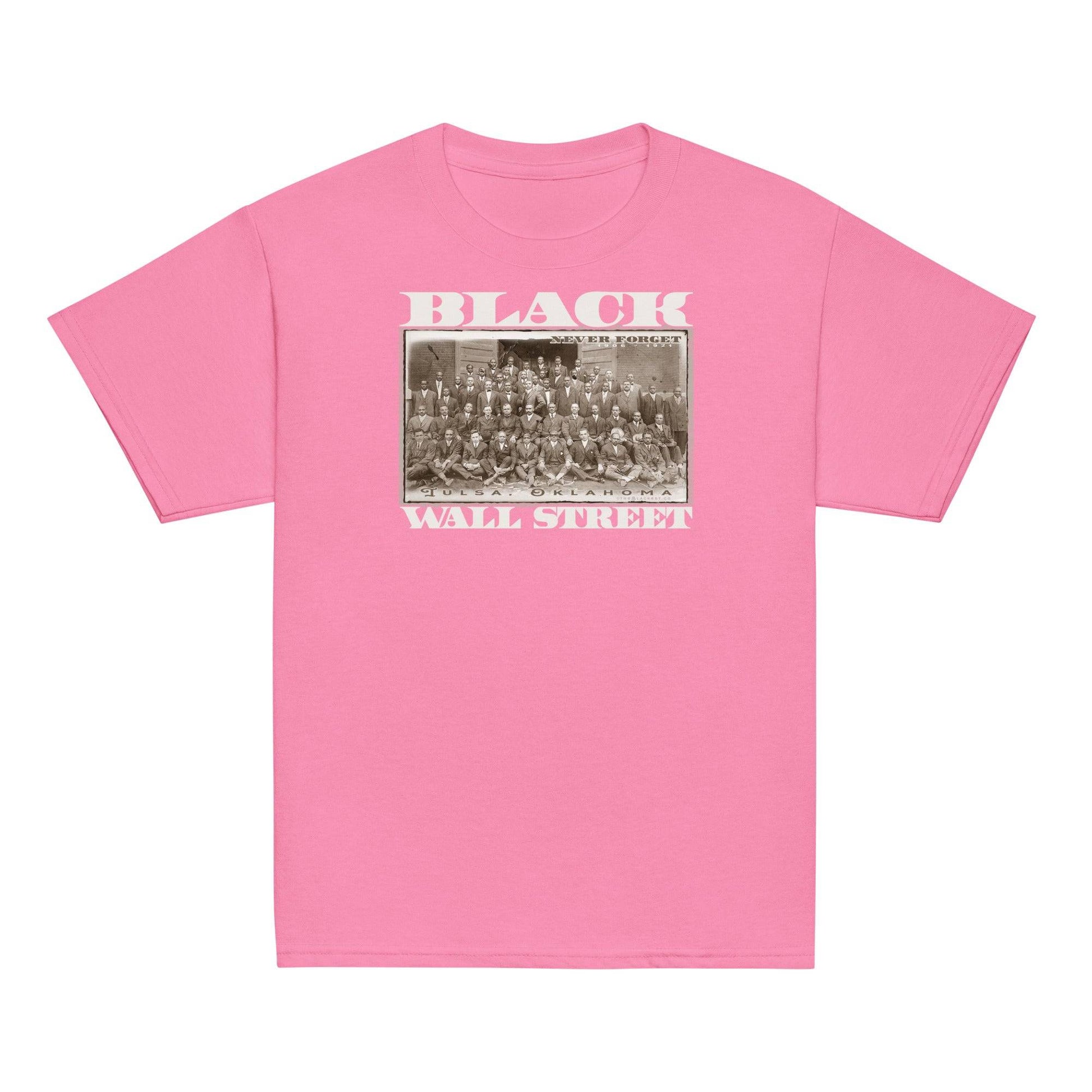 youth Pink Black Wall Street Vintage Classic Tee