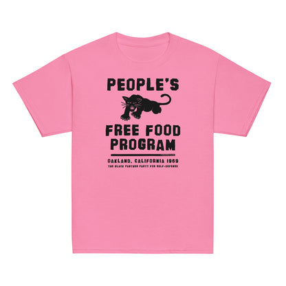 Youth Black Panther Party Free Food Program Tee in pink