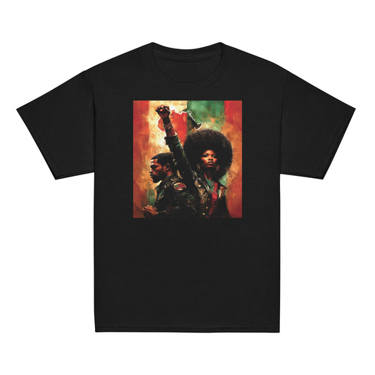 YOUTH Pan African Power Couple Raised Fist Classic Tee front view