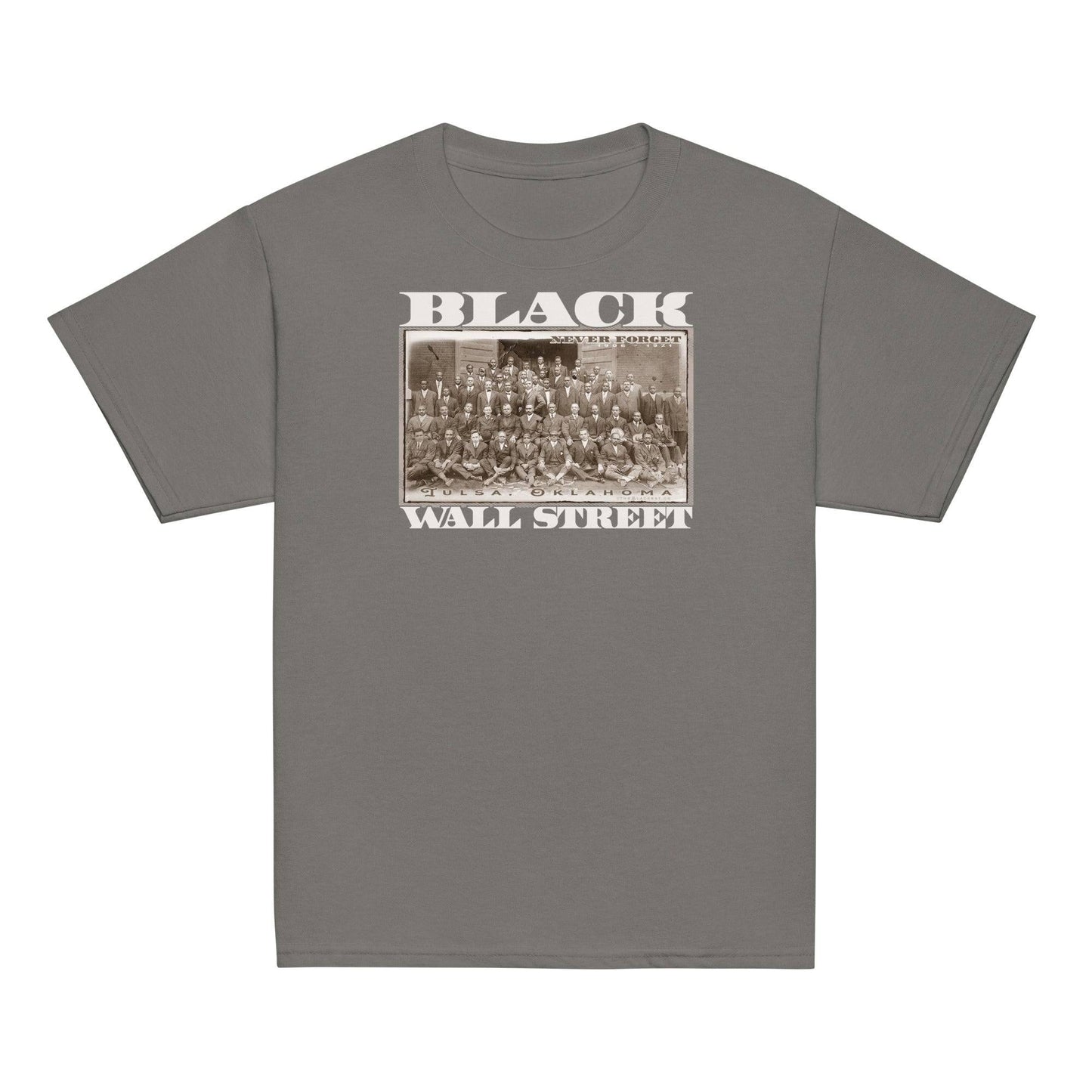 youth Gray Black Wall Street Vintage Classic Tee