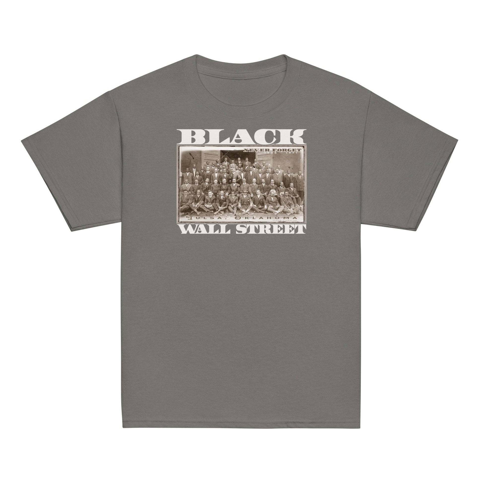 youth Gray Black Wall Street Vintage Classic Tee