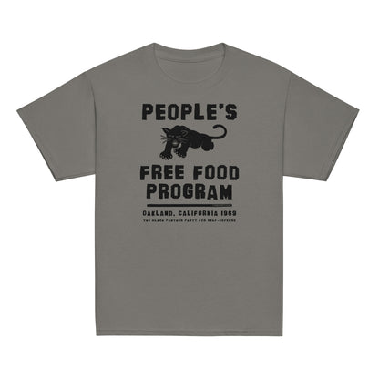 Youth Black Panther Party Free Food Program Tee in gray