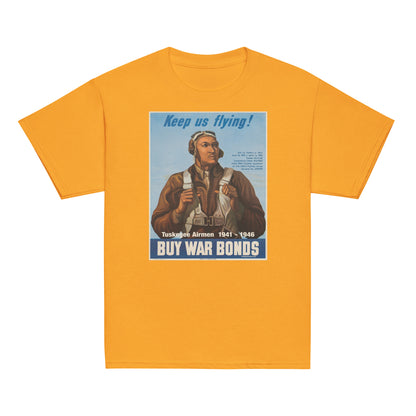 Tuskegee Airmen t-shirt in orange with historical print