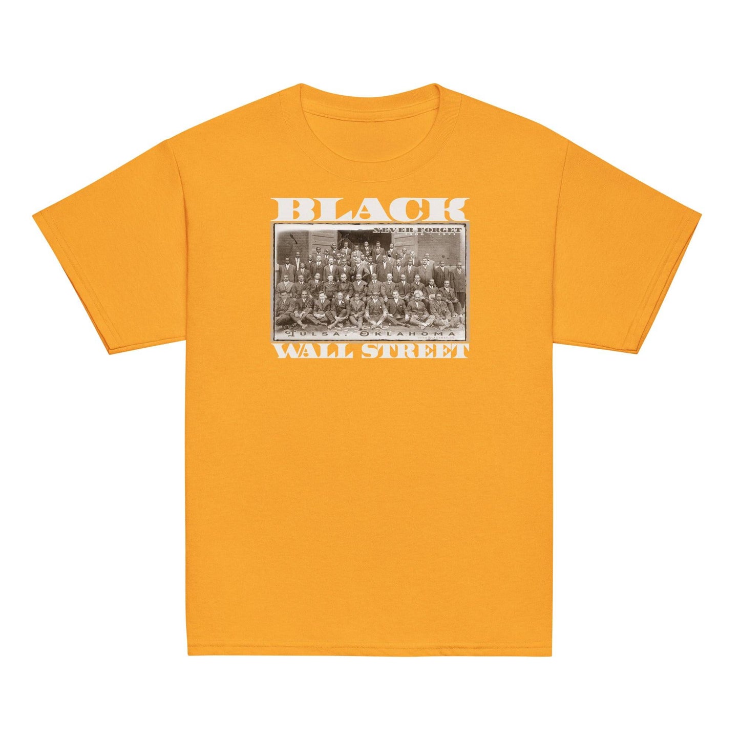 youth Yellow Black Wall Street Vintage Classic Tee
