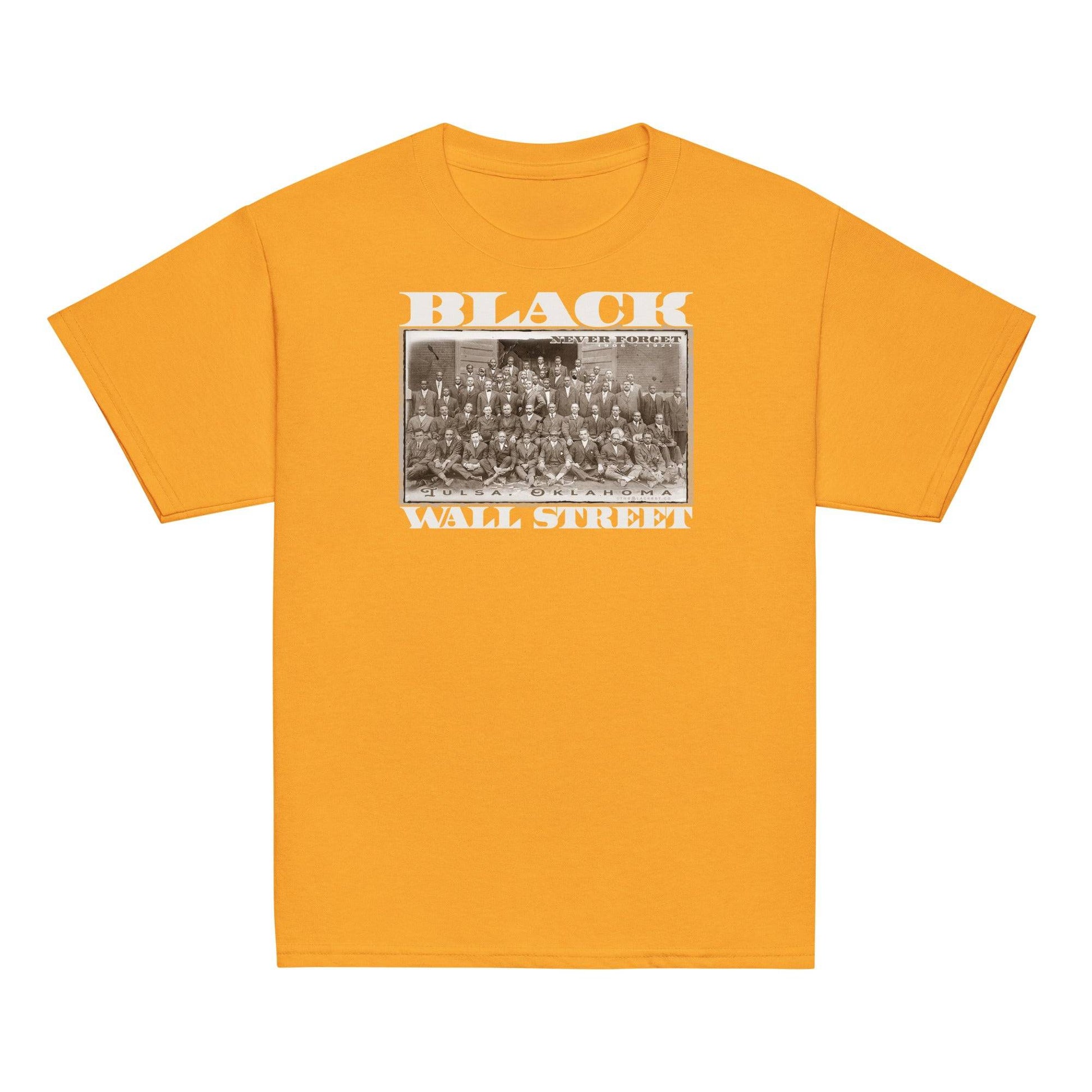 youth Yellow Black Wall Street Vintage Classic Tee